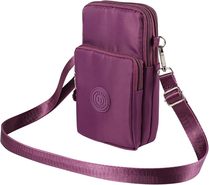 Cell Phone Armband Bag Purse with Crossover Body Shoulder Strap for Samsung Galaxy Z Fold 3 S22 Ultra S21 FE A03S A12 A32 5G A42 5G A52 5G A72 XCover Pro, Moto E G Pure Play G9 Power Pixel 6 (Purple)