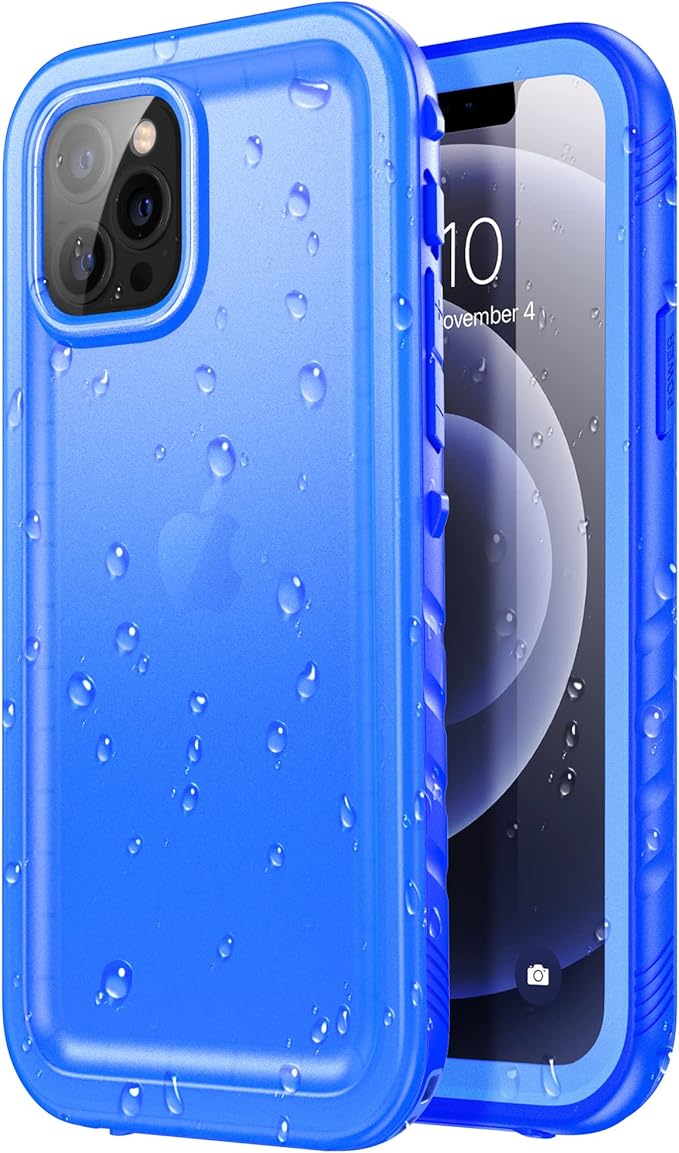 SPORTLINK Compatible with iPhone 12 Pro Max Waterproof Case - Full Body Shockproof Dustproof Phone Screen Protector Rugged Cases for iPhone 12 Pro Max 6.7 Inches Blue