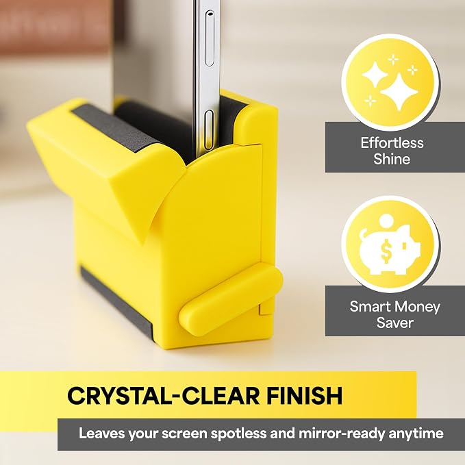 Mobile Phone Screen Cleaning Kit – Reusable All‑in‑One Phone Screen Cleaner for Smartphones, Removes Fingerprints Grease Dust & Smudges, Mirror‑Like Shine, Portable, Durable & Easy‑Clean