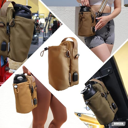 Magnetic Gym Sling Bag for Men & Women | Waterproof Travel Bag with Bottle Holder, USB Port, Adjustable Strap & Phone Pocket (MAX 50oz / 1.5L Bottle)