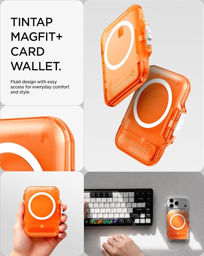 Spigen for MagSafe Wallet, Heavy Duty Hardshell Magnetic Card Holder Compatible with iPhone 17/16/15/14/13/12 Pixel 10 Series MagSafe-Cases Pixelsnap Holds 5-6/7-8 Cards