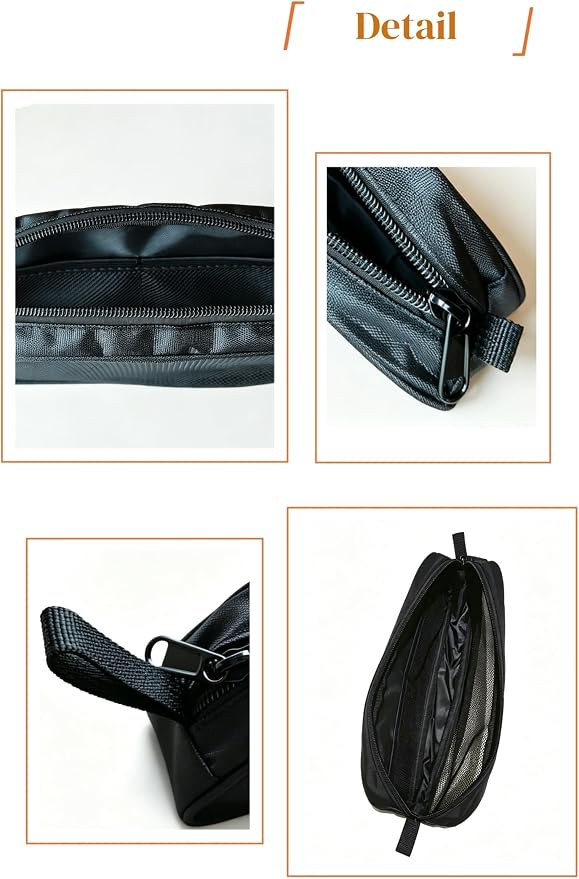 Digital Gadget Storage Bag, Portable Travel Organizer Case for Power Bank, Charging Cable, Earphone, USB Flash Drive, Large Electronics Accessories Pouch with Mesh Window Handle Strap