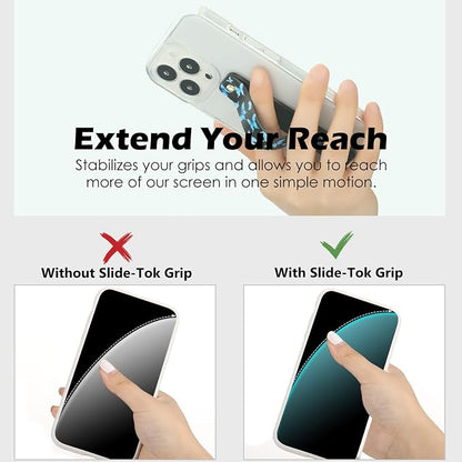 Weewooday 6 Pieces Phone Grip Holder Cell Phone Grip Strap Telescopic Finger Strap Stand Universal Finger Kickstand for Most Smartphones(Flowers)