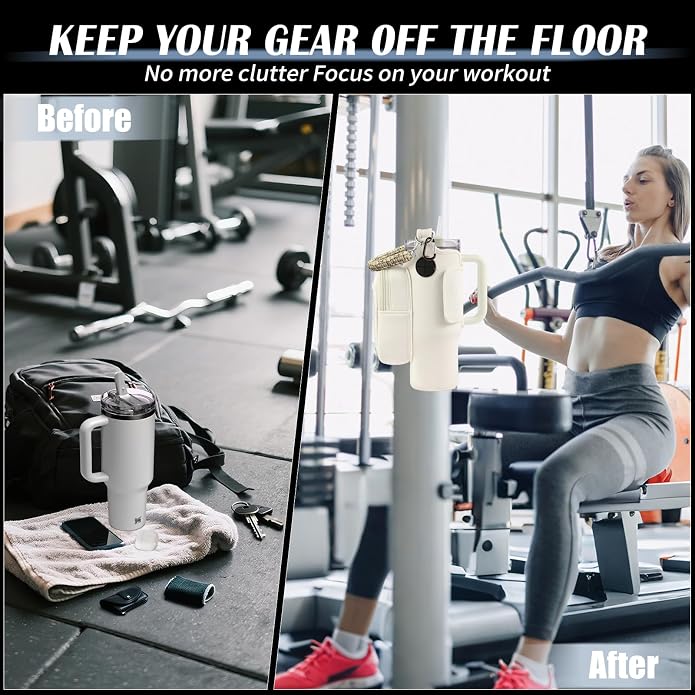 Magnetic Gym Bag for Men Women, Water Bottle Carrier Holder with Strap for Stanley, Small Bag Accessories pouch with N52