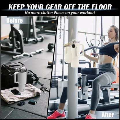 Magnetic Gym Bag for Men Women, Water Bottle Carrier Holder with Strap for Stanley, Small Bag Accessories pouch with N52