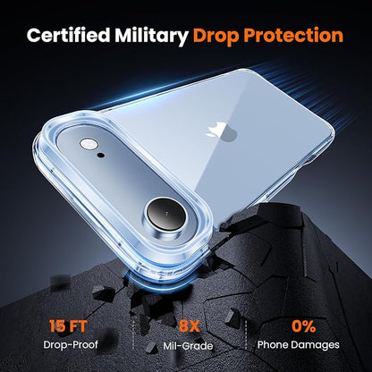3 in 1 for iPhone Air Case Clear,Yellowing-Resistant Acrylic Back, Screen Protector *1 & Camera Lens Protector*1, Shockproof for Phone Cover 6.5 inch
