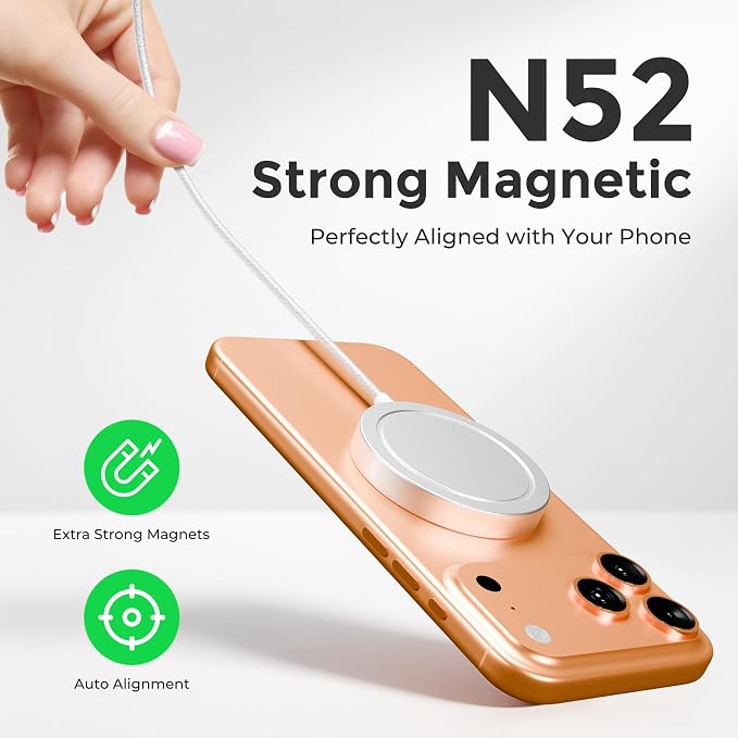 Qi2.2 25W Magnetic Wireless Charger: Fast Qi2 Charging Pad for iPhone 17 16 15 14 13 12 Pro Max, Samsung Galaxy S26 S25, Google Pixel 10, AirPods-Slim Portable for Desk Bedside Travel-White 2 Pack