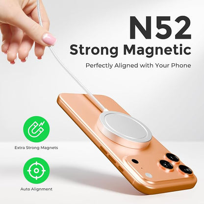 Qi2.2 25W Magnetic Wireless Charger: Fast Qi2 Charging Pad for iPhone 17 16 15 14 13 12 Pro Max, Samsung Galaxy S26 S25, Google Pixel 10, AirPods-Slim Portable for Desk Bedside Travel-White 2 Pack