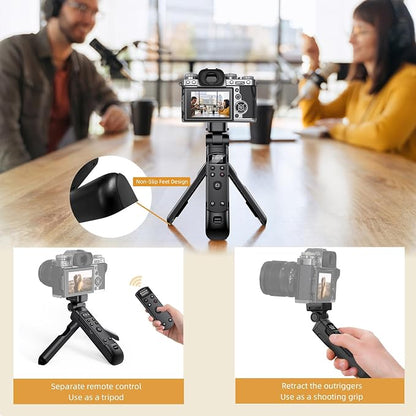 for Fujifilm Tripod Wireless Shooting Grip with Shutter Release - Mini-Tripod with Rechargeable Remote Control for Fujifilm X100 VI/X-M5/X-T30 II/X-E5/X-T5/X half/X-H2S/X-S10/X-S20/X-T50/X-T4/X-T3