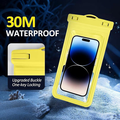 MOLOPPO Waterproof Phone Pouch, with Interior Card Holder, Large Dry Phone Case for iPhone 17 16 15 14 13 Pro Max, Beach Vacation Essentials,1 Pack,Yellow