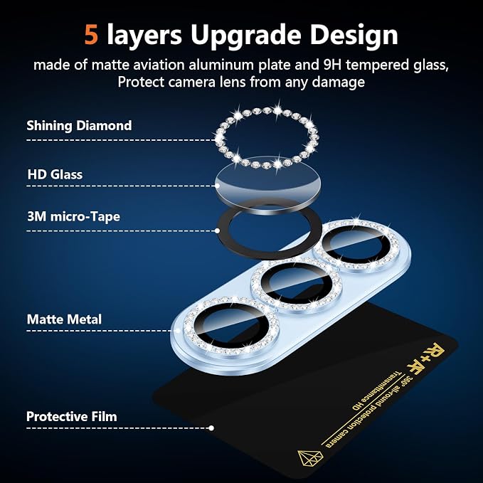 for Samsung Galaxy S26 Plus Camera Lens Protector, Electroplated Matte Back with 9H Tempered Glass Lens Protector, [Strong Adsorption] [Case-Friendly] Metal Ring HD Lens Cover, Blue Diamond