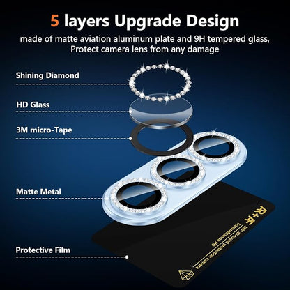 for Samsung Galaxy S26 Plus Camera Lens Protector, Electroplated Matte Back with 9H Tempered Glass Lens Protector, [Strong Adsorption] [Case-Friendly] Metal Ring HD Lens Cover, Blue Diamond