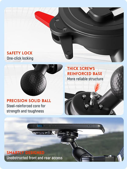 sincetop Universal 1” Ball Motorcycle Phone Mount-Series Q [ Quad ],Quick Release Motor Bike Smartphone Holder,360° Angle Adjustable,Compatible with iPhone Android and All Smartphones
