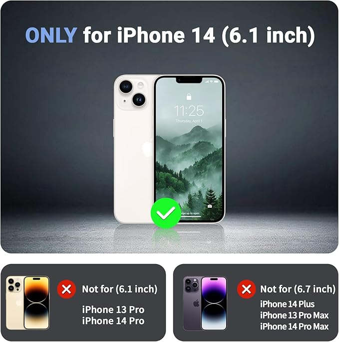 jaroco Magnetic for iPhone 14 Case, [Compatible with MagSafe][Military Grade Drop Protection][Heavy Duty Protection][Non-Slip][Shockproof] 2-Layer Durable Bumper Phone Case 6.1''-Forest Green