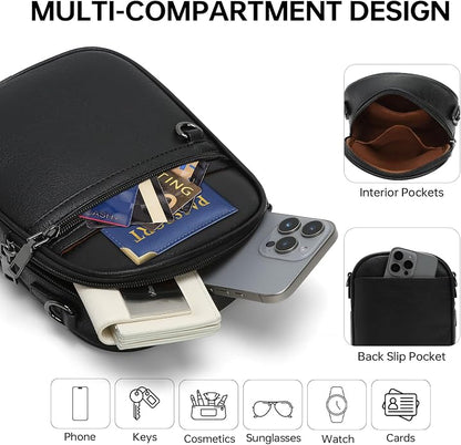 GEMIU Small Crossbody Bags for Women Trendy, Vegan Leather Cross Body Purse, Shoulder Cell Phone Purse with Built in Wallet