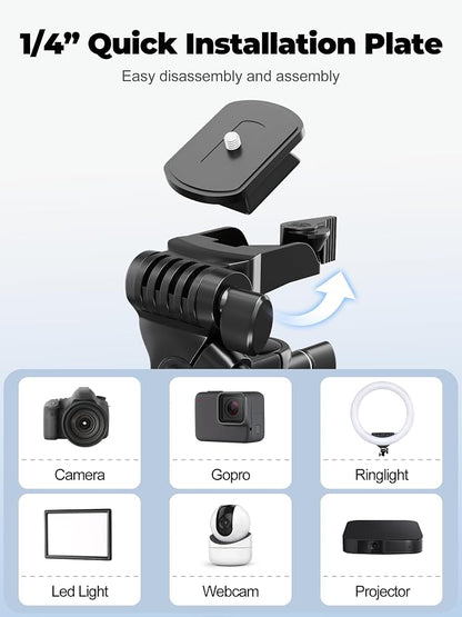 EMART 61’’ Phone Tripod Stand with Flexible Gooseneck, Portable Tripod for iPhone and Camera, Overhead Cellphone Holder with Remote for iPad Tablet Cooking Video Youtuber Vlogging Recording