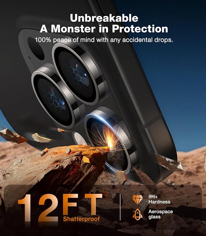 TORRAS 3-Year Ultimate Durability for iPhone 16 Pro Max/16 Pro Camera Lens Protector - 1:1 Invisible Fit & Ultra Clarity, Military-Grade 9H+ Aerospace Glass, Anti-Scratch, Easy Installation, Natural Titanium