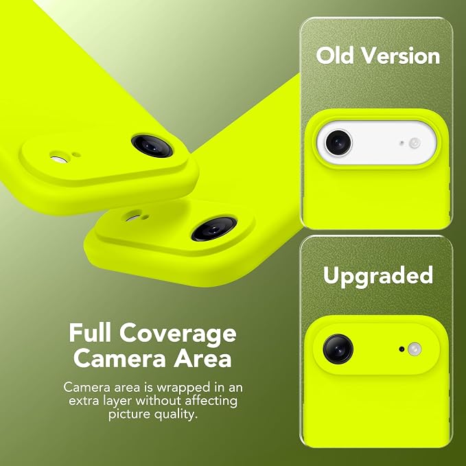 Magnetic for iPhone Air Case, Compatible with MagSafe, [Full Camera Protection][Screen Protector] Silicone Shockproof Protective Phone Case for iPhone 17 Air 6.5", Fluorescent Green