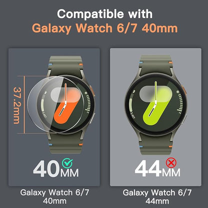 JETech Screen Protector for Samsung Galaxy Watch 7/6 40mm, 3-Pack | Tempered Glass Protection, HD Clear, Anti-Scratch Design