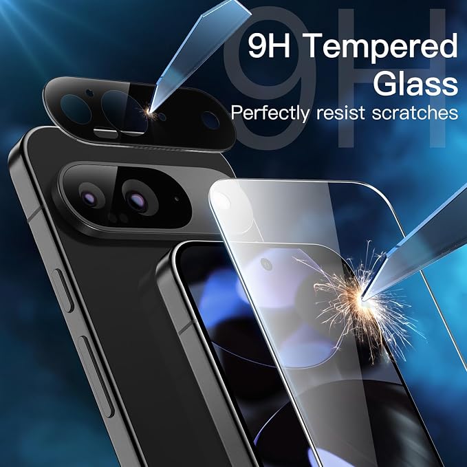 JETech Screen Protector for Google Pixel 9, 2+2 Pack | with Camera Lens Protector, HD Clear Tempered Glass, Anti-Scratch Protection, Easy Installation Tool