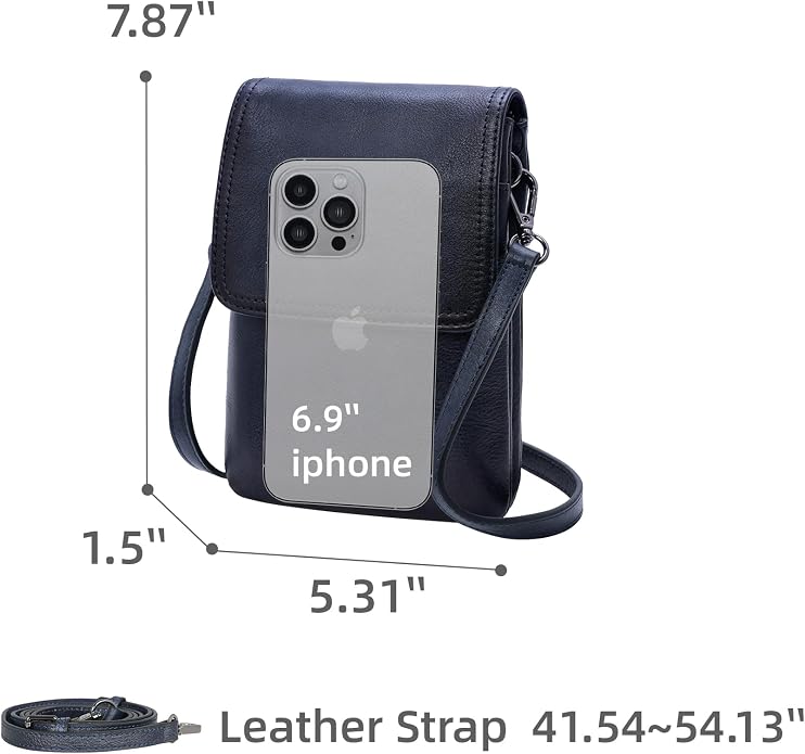 Iswee Leather Crossbody Bags for Women RFID Blocking Cell Phone Purse Small Anti-Theft Zippered with Card slots
