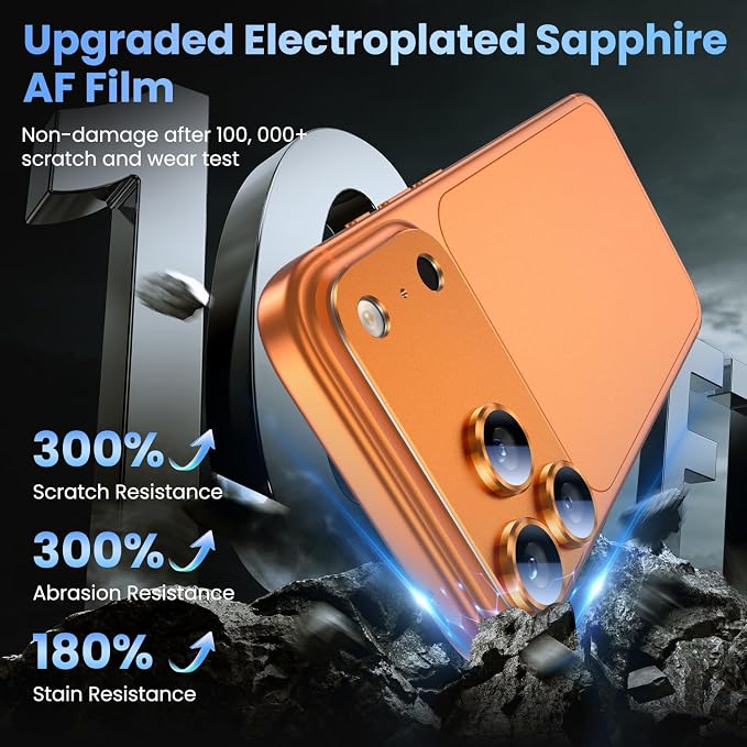 Uyiton Compatible with iPhone 17 Pro Max Camera Lens Protector - [Not Easy to Break][Strong Adsorption][Case-Friendly] Metal Tempered Glass Rear Camera Screen Cover - Cosmic Orange, 2 Packs