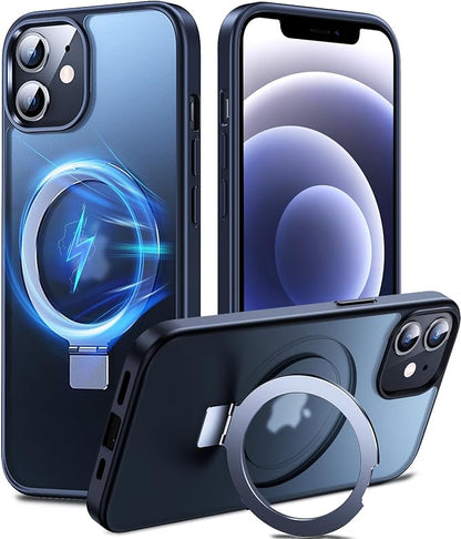 Chicfun 3-in-1 [Magnetic+Kickstand+Ring Holder] Compatible with iPhone 12/12 Pro Case Stand Ring Holder Compatible with MagSafe, Military Shockproof for iPhone 12/12 Pro Phone Case Cover Black