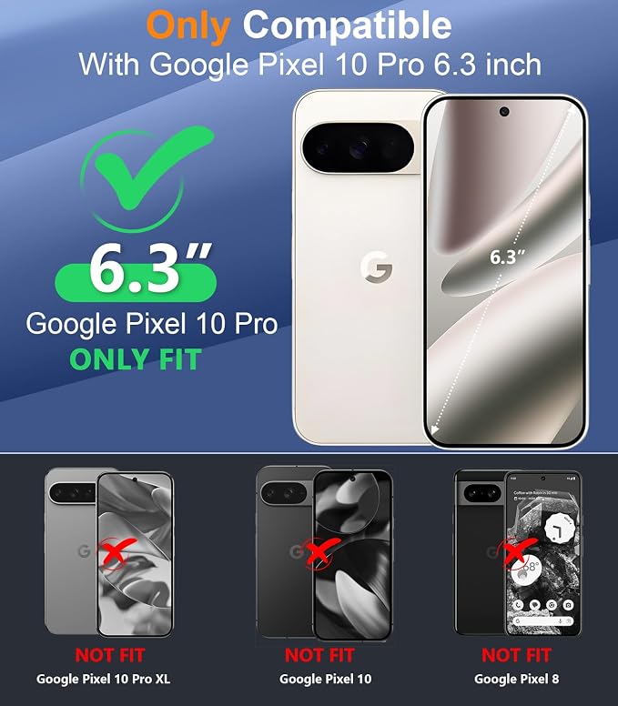 Temdan for Google Pixel 10 Pro Case Waterproof,Built-in Lens & Screen Protector[Full Body Shockproof][Military Dropproof][Dustproof][IP68 Underwater] Protective Cover for Pixel 10 Pro 6.3”-Blue/Clear