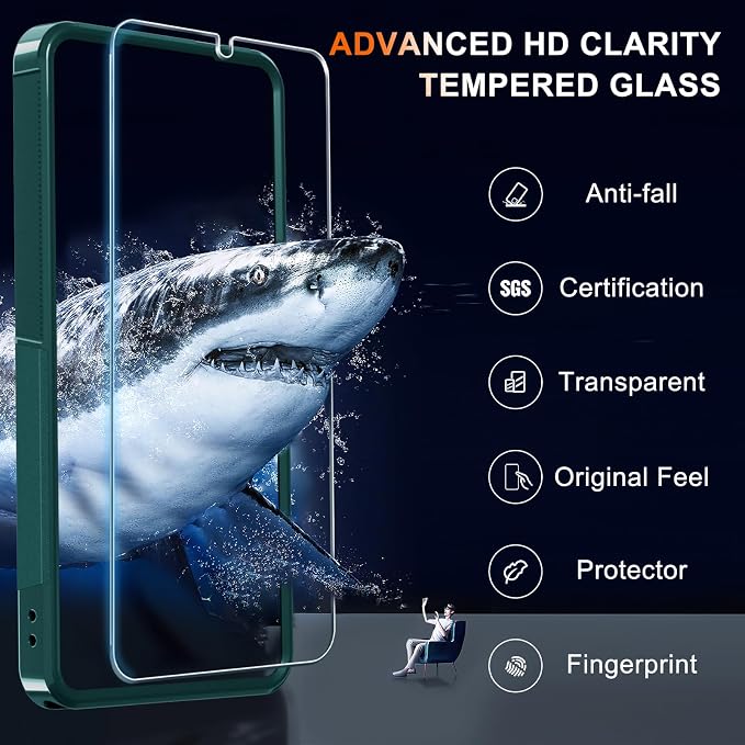 for Samsung Galaxy S26 Ultra Case with Screen Protector+Camera Lens Cover,Military Grade Heavy Duty Shockproof Phone Cover with Wrist Lanyard Strap for Samsung S26Ultra,Dark Green