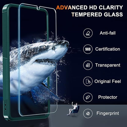 for Samsung Galaxy S26 Ultra Case with Screen Protector+Camera Lens Cover,Military Grade Heavy Duty Shockproof Phone Cover with Wrist Lanyard Strap for Samsung S26Ultra,Dark Green