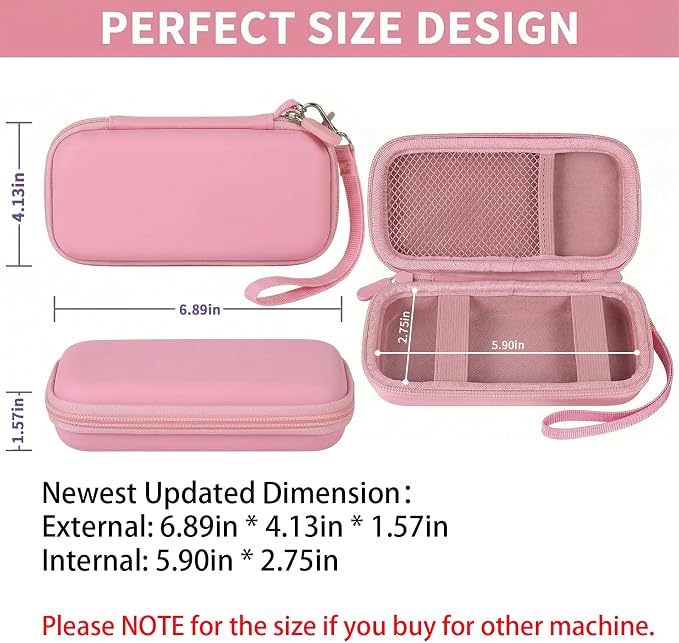 Case for Anker Magnetic Battery 10,000mAh Foldable Wireless Portable Charger, 633/622/621/321 5,000mAh Power Bank (MagGo) Holder, Storage for Baseus Power Delivery -Case Only (Pink, Medium)