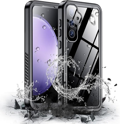 Hualele Galaxy S23 FE 5G Case Waterproof, Built in Lens & Screen Protector Rugged Full Body Heavy Duty Protective Shockproof IP68 Underwater Case for Samsung Galaxy S23 FE 5G Black