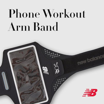 New Balance Cell Phone Armband, Cell Phone Holder for Running, Black, One Size