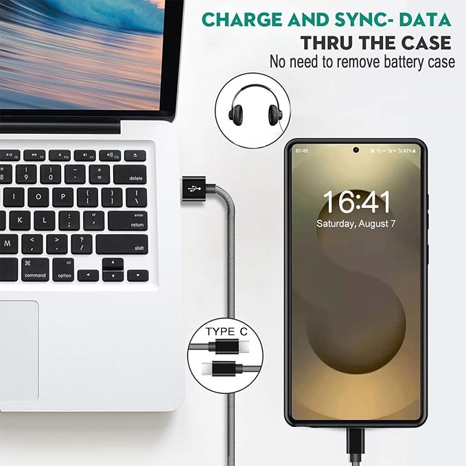 Battery Case for Galaxy S25 Ultra(6.9 inch),[12000mAh] Large Capacity Slim Portable Protective Fast Charging Case Backup Power Bank Battery Cover Compatible with Galaxy S25 Ultra-Black