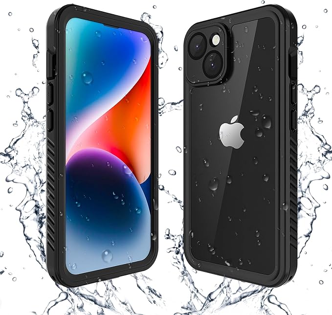 Lanenas for iPhone 14 Plus Case - Waterproof Case with Built-in Screen Protector, Full Body Heavy Duty Phone Case Dustproof Shockproof Case Cover for iPhone 14 Plus 6.7inch Black
