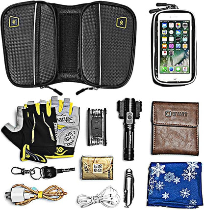 Bike Phone Front Frame Bag Waterproof Bicycle Handlebar Bag with Touch Screen Cell Phone case Holder Cycling storage Pouch for iPhone 11 XS XR Max