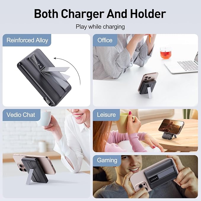 2026 Latest Magnetic Wireless Portable Charger Power Bank - 10000mAh 22.5W PD Fast Max Charging with Built-in LED Display, Magnetic Battery Pack for iPhone 17/16/15/14/13/12/Pro/Mini/Pro Max