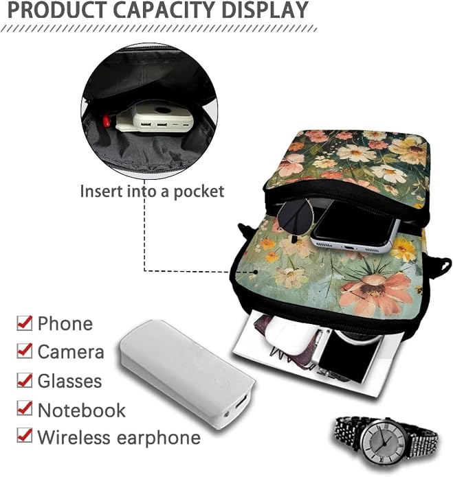 Men's Crossbody Bag, Small Cell Phone Wallet, Women's Shoulder Handbag, Travel Gym Bag