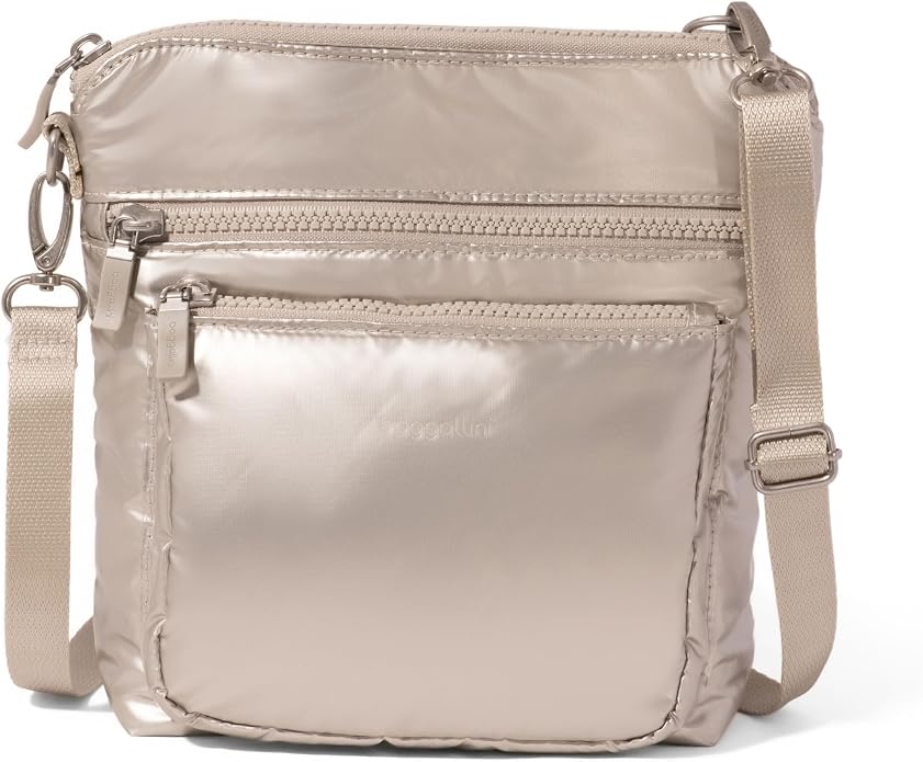 Baggallini Modern Pocket Crossbody Bag for Women, 8.5"x8.5" Handbag Purse with RFID, Lightweight Water-Resistant