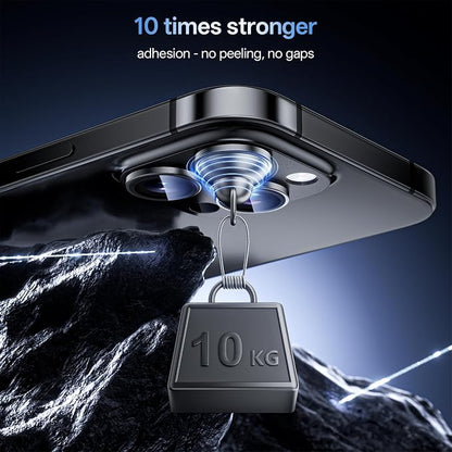 Camera Lens Protector for iPhone 16 Pro Max/iPhone 16 Pro-Single Piece,Ultra Thin Aluminum Alloy Frame,9H Dual-Strength Glass with 99% AR Light Transmittance,Case Friendly,Black Titanium