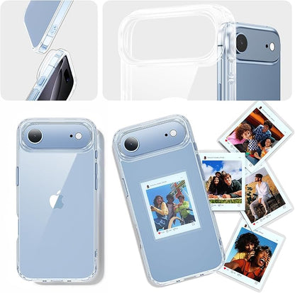 3 in 1 for iPhone Air Case Clear,Yellowing-Resistant Acrylic Back, Screen Protector *1 & Camera Lens Protector*1, Shockproof for Phone Cover 6.5 inch