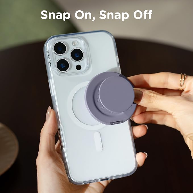 PopSockets Kick-Out Grip for MagSafe, Adjustable Kickstand for Portrait or Landscape, Magnetic Stand, Purple - Dusk