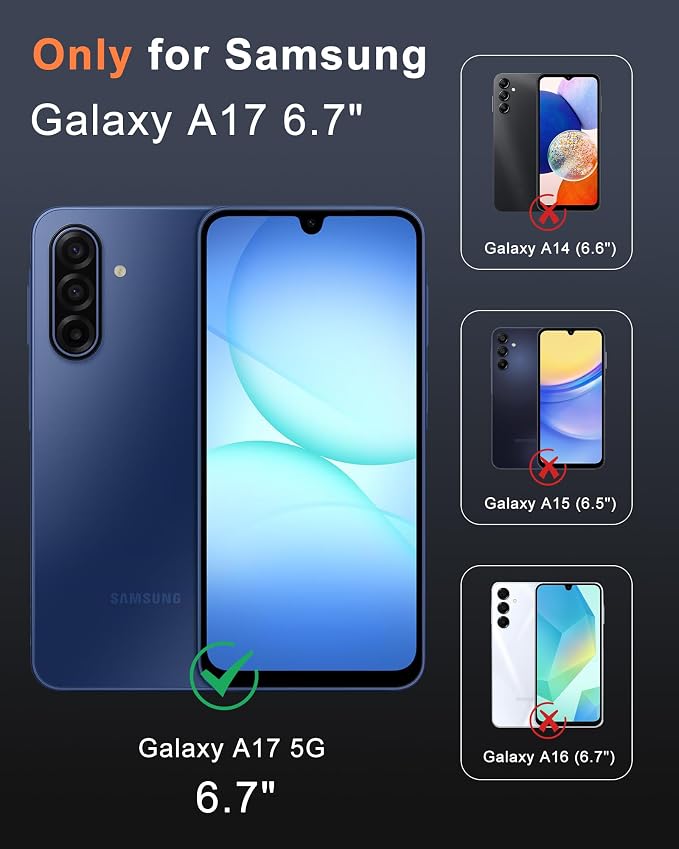 Beasyjoy for Samsung Galaxy A17 5G Case Waterproof, Built-in Screen Protector IP68 Waterproof Dustproof,Full Body Rugged Cover Military Grade Shockproof Protective for Samsung A17 5G 6.7", Black/Clear