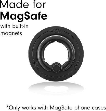 Sonix Magnetic Phone Grip and Phone Ring Holder - Compatible with MagSafe - Rotatable Kickstand and Phone Holder for iPhone 16, 15, 14, 13, 12 Series - Matte Black