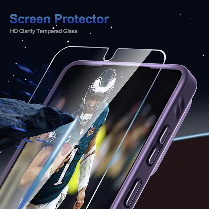 RMOCR for Samsung Galaxy S26 Ultra Case with Screen Protector+Lanyard Wrist Strap,Magnetic Translucent Matte Rugged Slim Phone Cover Built in Invisible Kickstand [Fit for MagSafe],2026 Purple