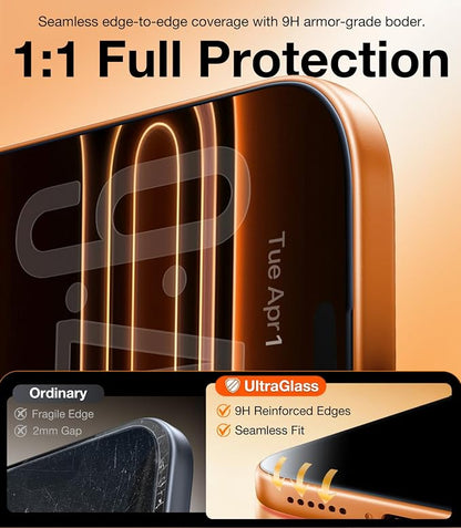 UltraGlass TOP 9H+ Armor for iPhone 17 Pro Privacy Screen Protector [NO.1 Military Grade Shatterproof] Privacy Screen iPhone 17 Pro Tempered Glass [100% Anti-Spy] Longest Durable, 2 Pack 6.3''