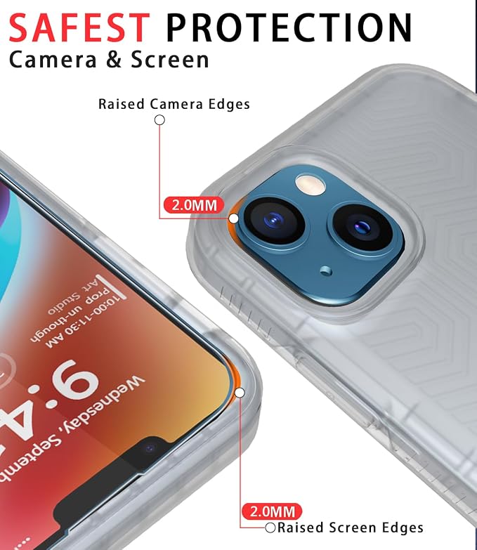 Diverbox for iPhone 14 case [Shockproof] [Dropproof] [Tempered Glass Screen Protector ],Heavy Duty Protection Phone Case Cover for Apple iPhone 14 (Clear-2in1)