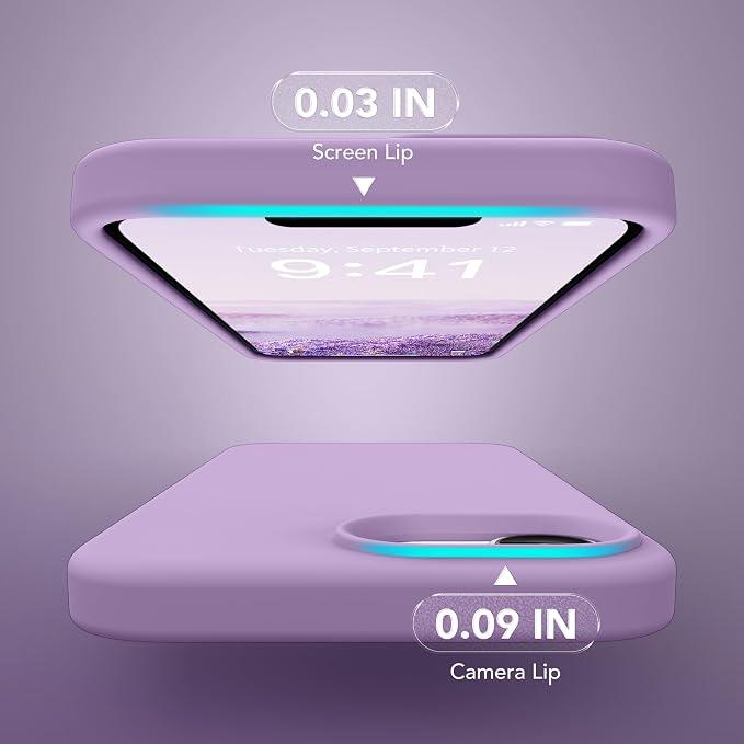 Magnetic for iPhone 17e/iPhone 16e Case, Compatible with MagSafe, [Soft Anti-Scratch Microfiber Lining] Slim Silicone Shockproof Protective Phone Case for iPhone 17e/16e 6.1", Light Purple