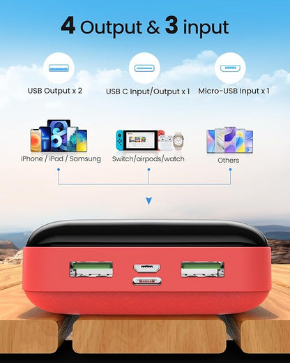 Power Bank 50000mAh 22.5W Fast Charging Portable Charger, USB C Quick Charge with 3 Outputs&2 Inputs, LED Display, High Capacity External Cell Phone Battery Pack for iPhone, iPad, Android