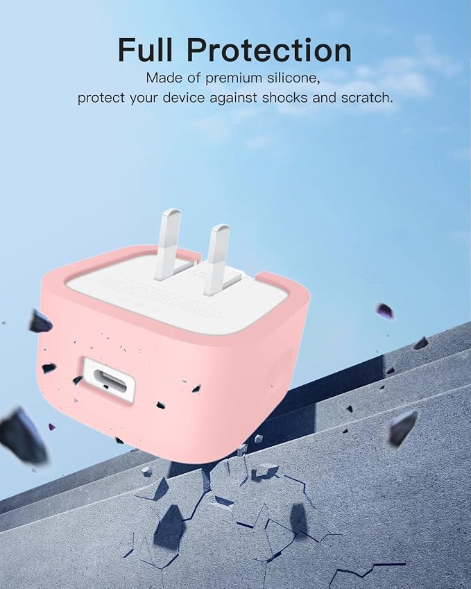 Silicone Case for Apple 40W Dynamic Power Adapter,Soft Silicone Protective Cover for Dynamic Power Adapter,Shockproof,Fall-Resistant,Pink
